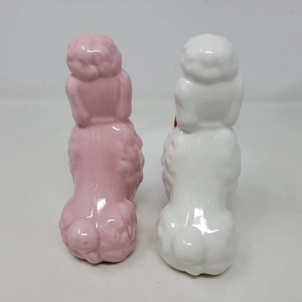 Target Spritz Ceramic Poodle Figurines Set Pink White Red Hearts Valentine Decor